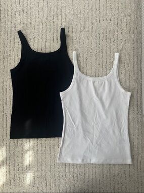 H&M Black & White Ribbed Tank Top Set